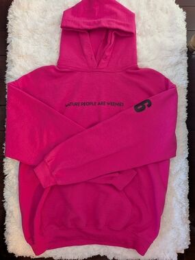 Hot Pink Graphic Hoodie - Mature People Are Weenies